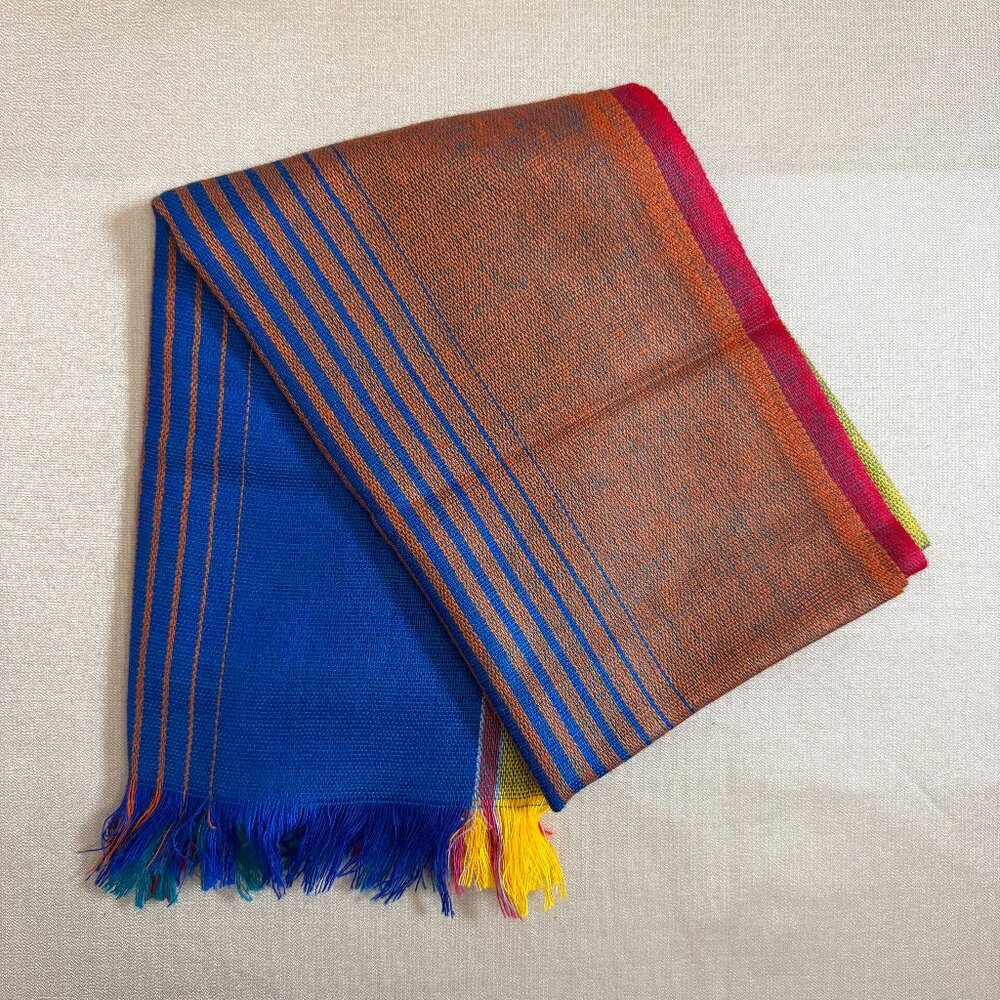 Blue Orange And Red Scarf From South America